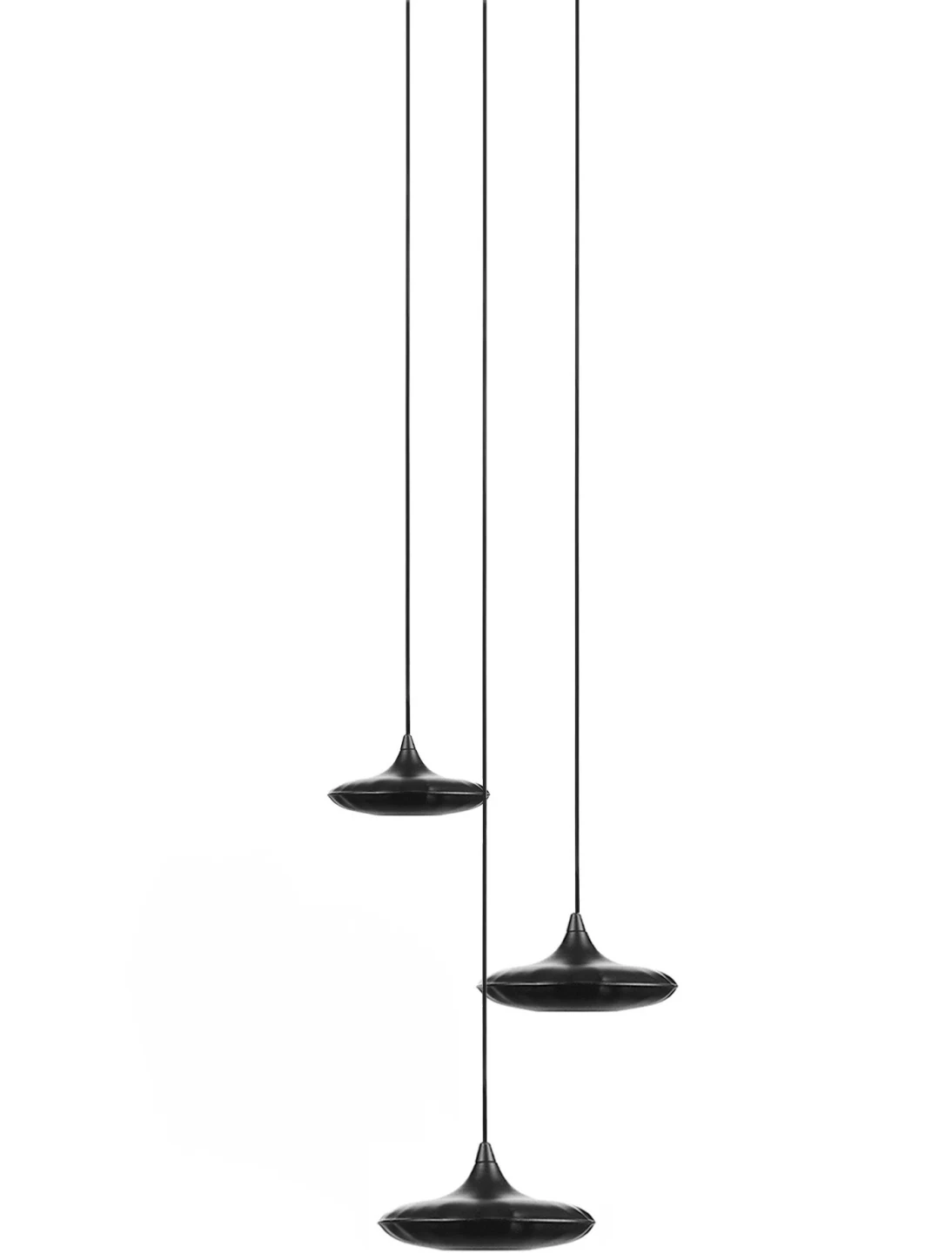 Lampin 13/15/17 Set 3 - Zieta - zestaw 3 × lampa wisząca – kolor Black Matt 9005 (nr kat. ZE-LAMPIN-131517-SET3-BLK-27)