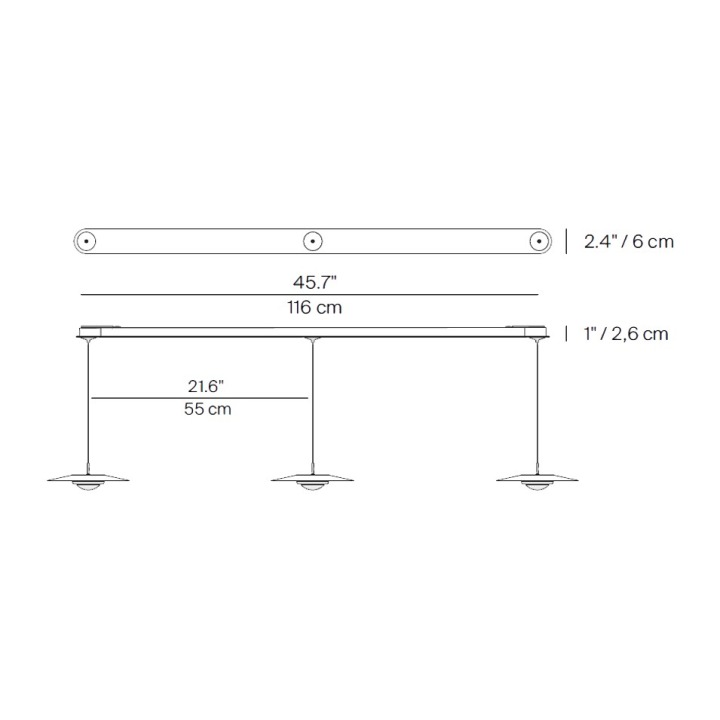 Koinè cluster A – 3 optyki - Luceplan - lampa wisząca – zdjęcie 5