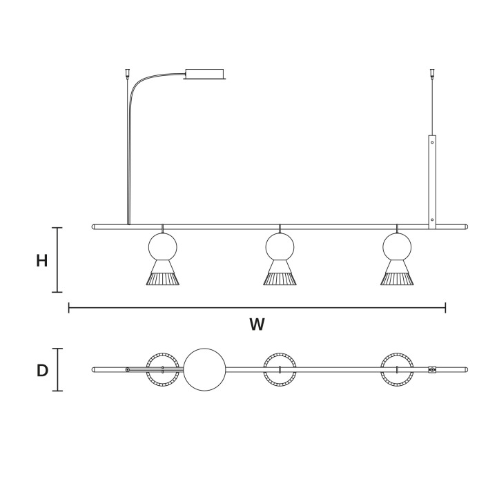 BŌZU S3 LN Sospensione - Masiero - lampa wisząca – zdjęcie 2