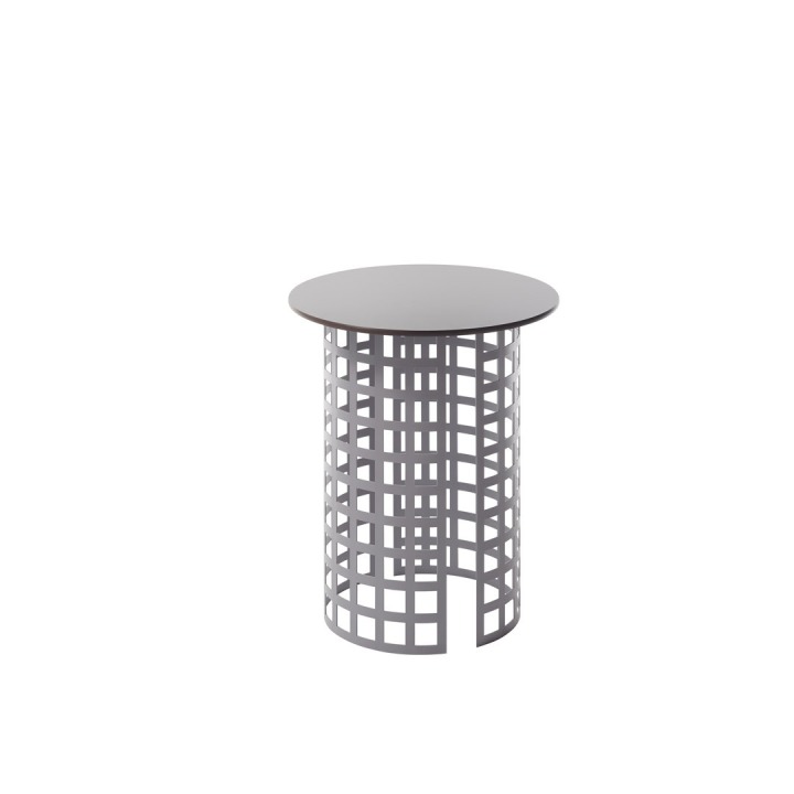 Mara Low Table Round top dark brown profile - Slide - stolik – kolor Light Grey -01 (nr kat. SD MTD054R + SD MTD053R)