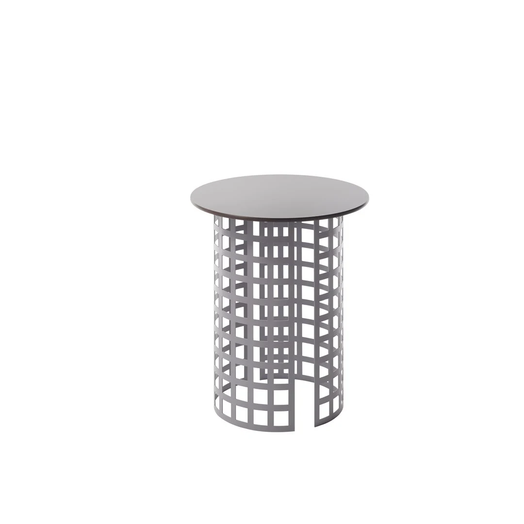 Mara Low Table Round top dark brown profile - Slide - stolik – kolor Light Grey -01 (nr kat. SD MTD054R + SD MTD053R)