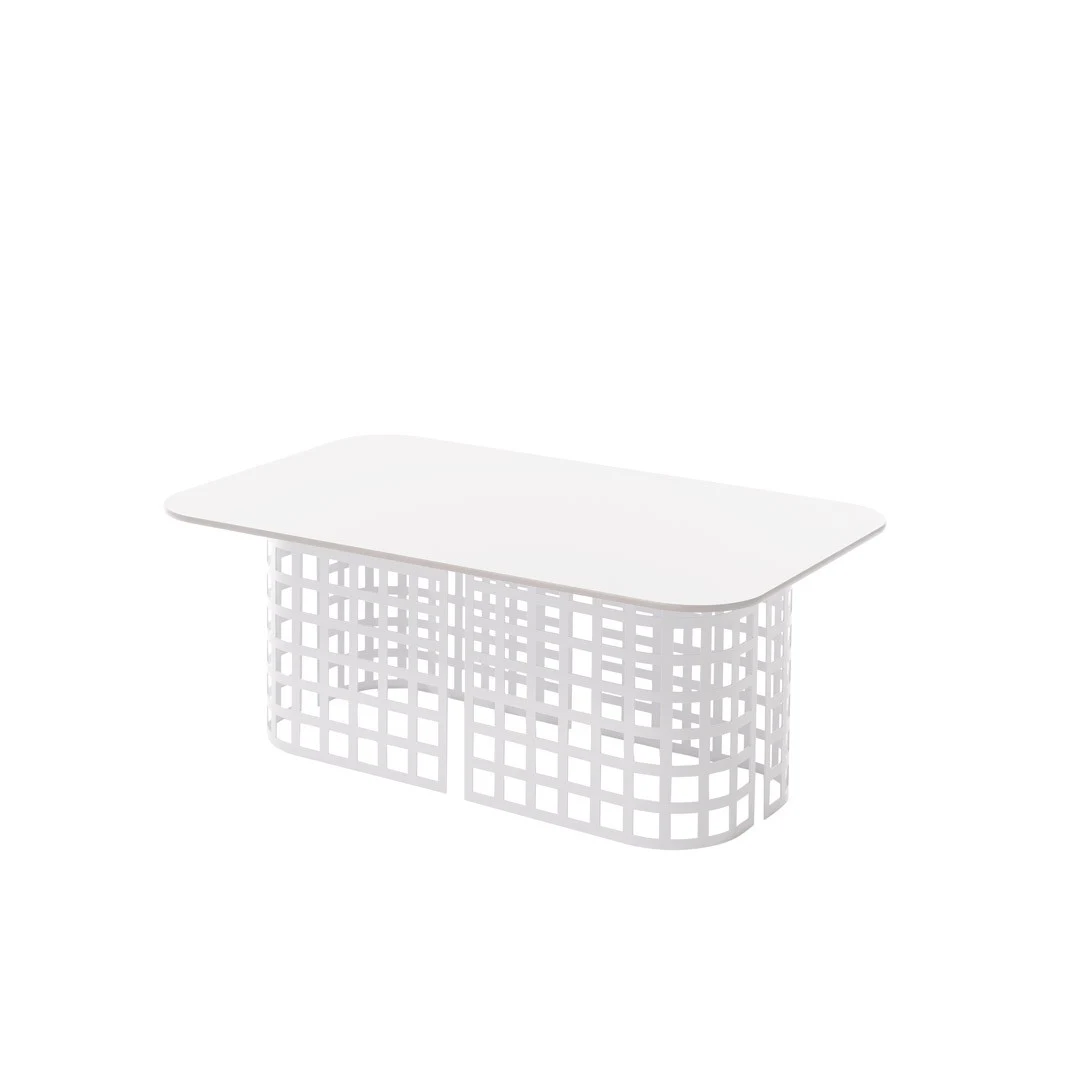 Mara Low Table Rectangular top total white - Slide - stolik