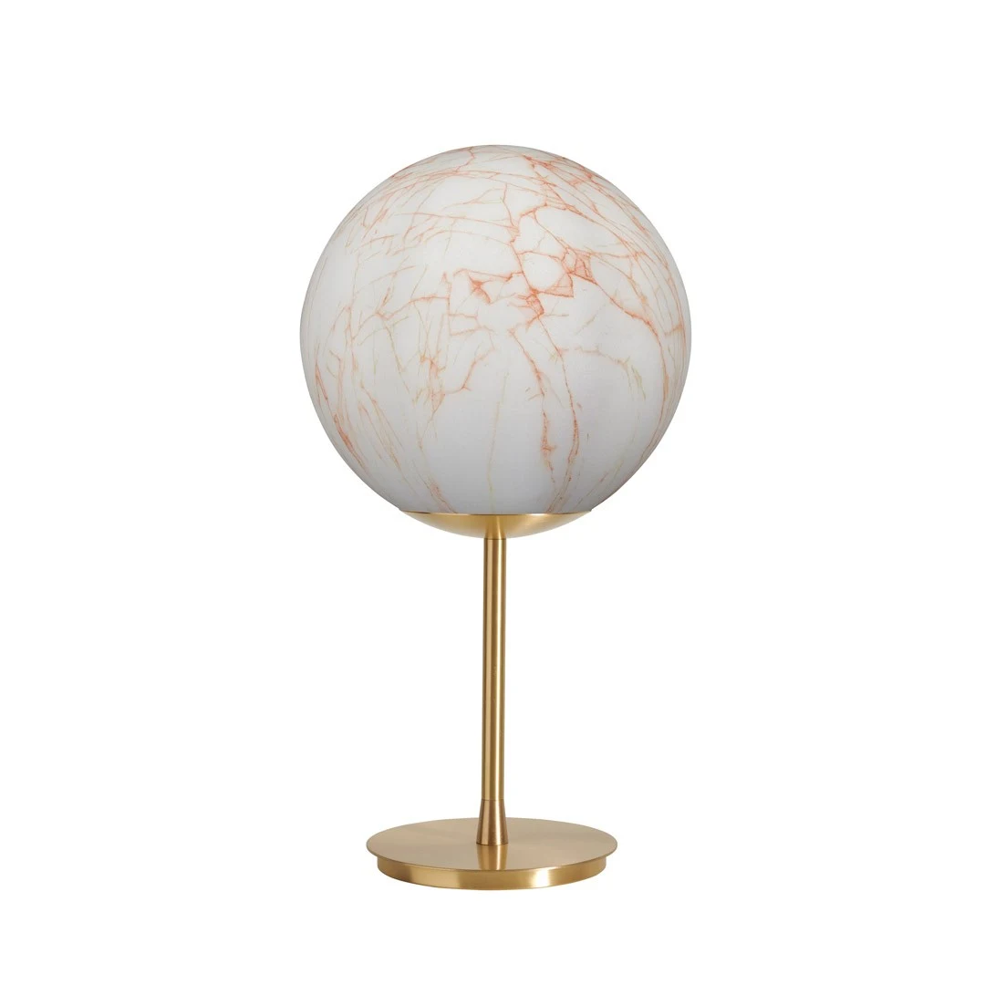 Mineral Stand Table h.55 Ø30 - Slide - lampa podłogowa – kolor White Marble - Red veinings (nr kat. LP SSM055R)