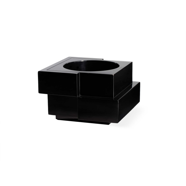 Cubic Yo - Slide - doniczka – kolor Glamour Black - Glossy Finish (nr kat. SL CUY046H)