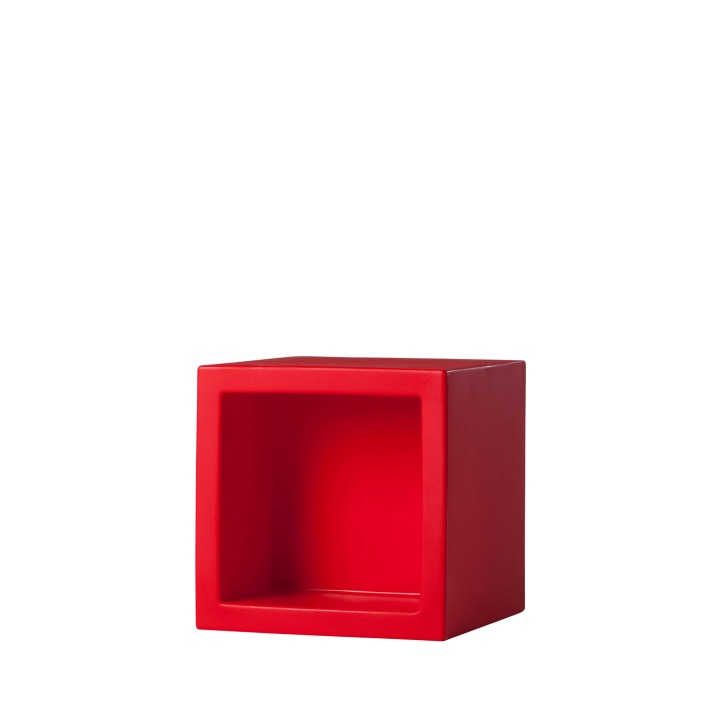 Open Cube 43 x 43 h. 43 cm - Slide - dekoracja – kolor Flame Red (nr kat. SD OPN045D)