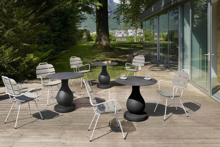Ottocento Round Ø 80 cementino marble - Slide - stół – zdjęcie 9