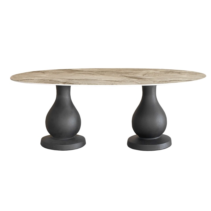 Ottocento Round Ø140 Cementino marble - Slide - stół – zdjęcie 3