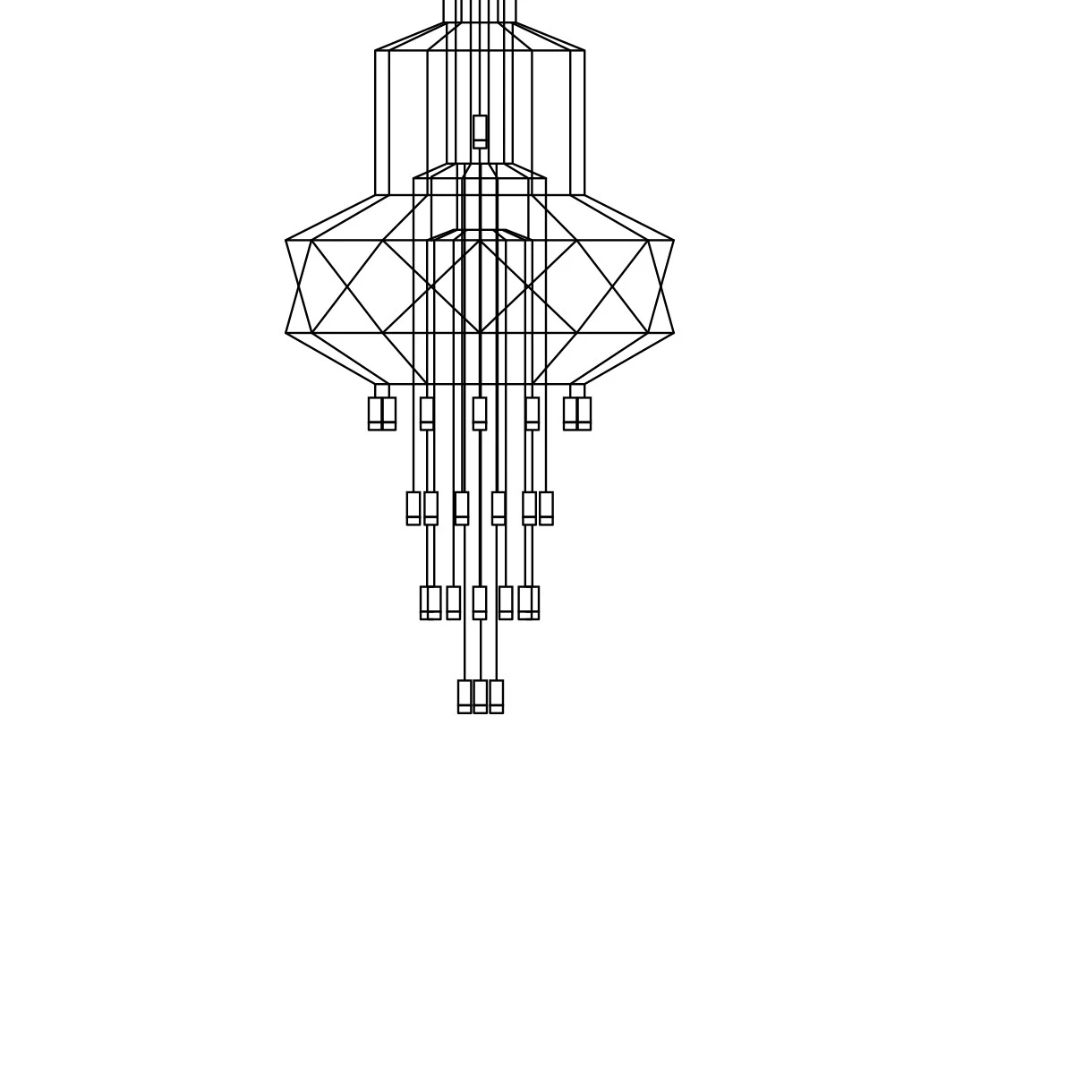 Wireflow Chandelier 0374 - Vibia - lampa wisząca – zdjęcie 2