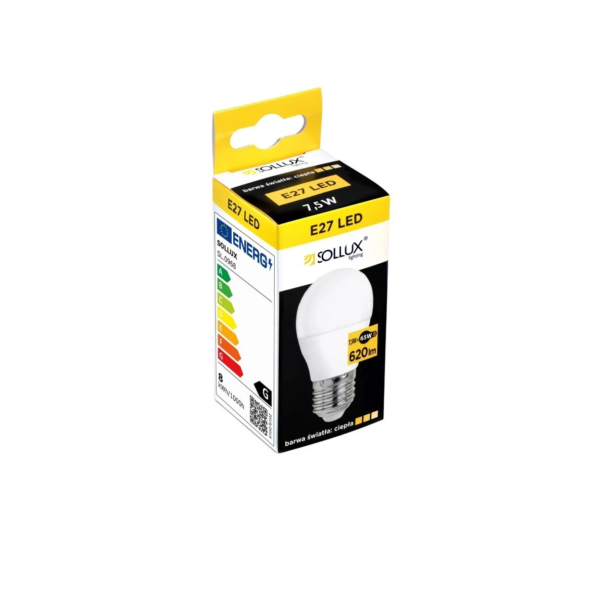 LED E27 3000K 7,5W 620lm - Sollux Lighting - żarówka – zdjęcie 2