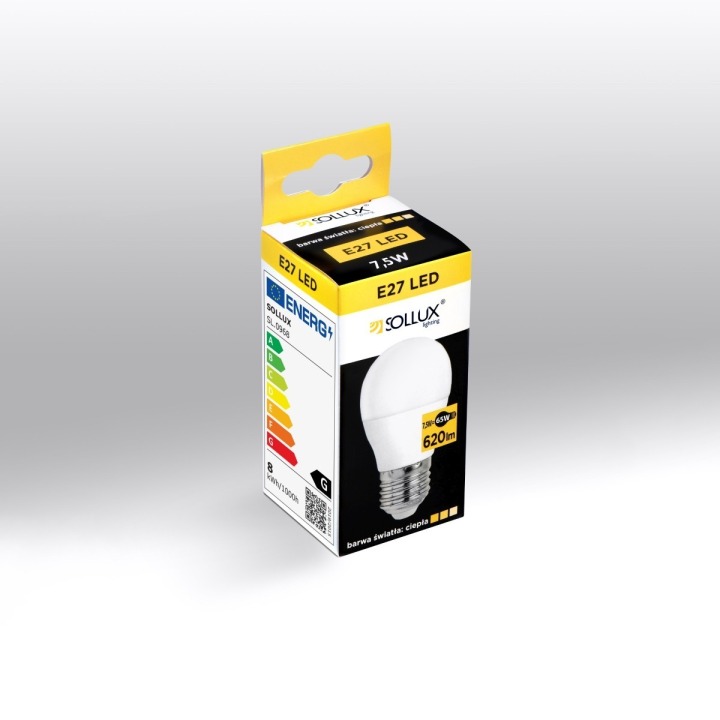 LED E27 3000K 7,5W 620lm - Sollux Lighting - żarówka – zdjęcie 3