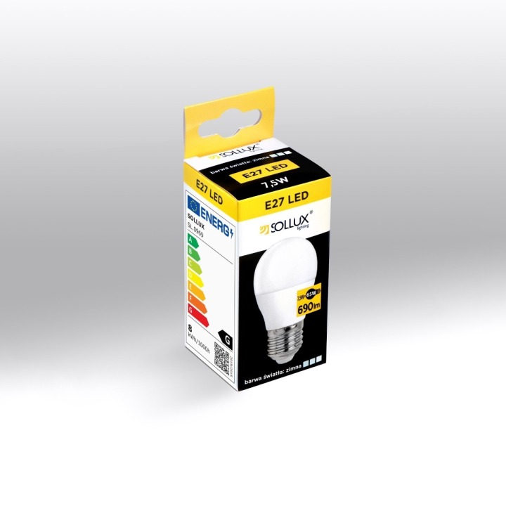 LED E27 4000K 7,5W 690lm - Sollux Lighting - żarówka – zdjęcie 3