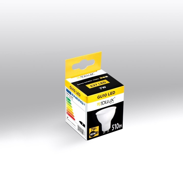 LED Gu10 3000K 7W 510lm - Sollux Lighting - żarówka – zdjęcie 3