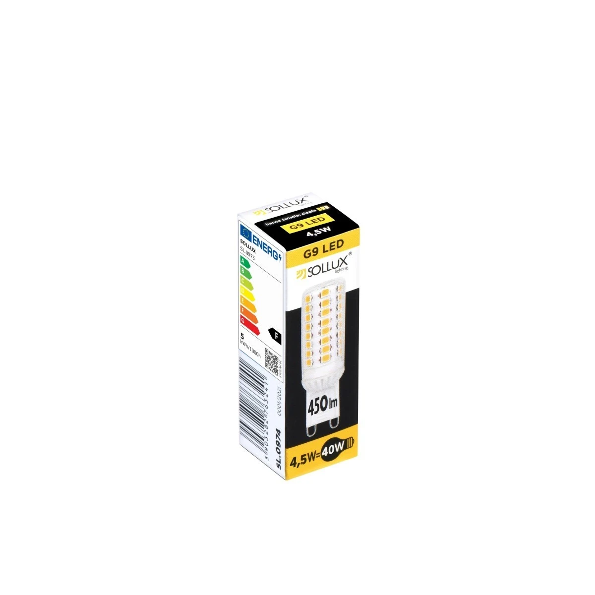 LED G9 3000K 4,5W 450lm - Sollux Lighting - żarówka – zdjęcie 2