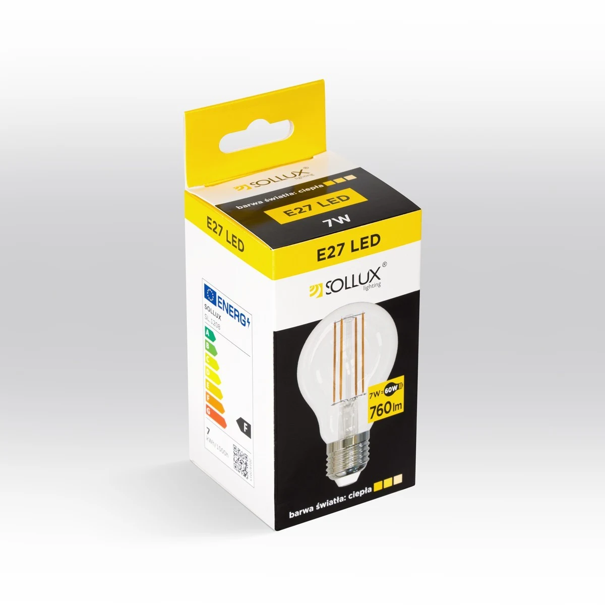 LED E27 3000K 7W 760lm - Sollux Lighting - żarówka – zdjęcie 3
