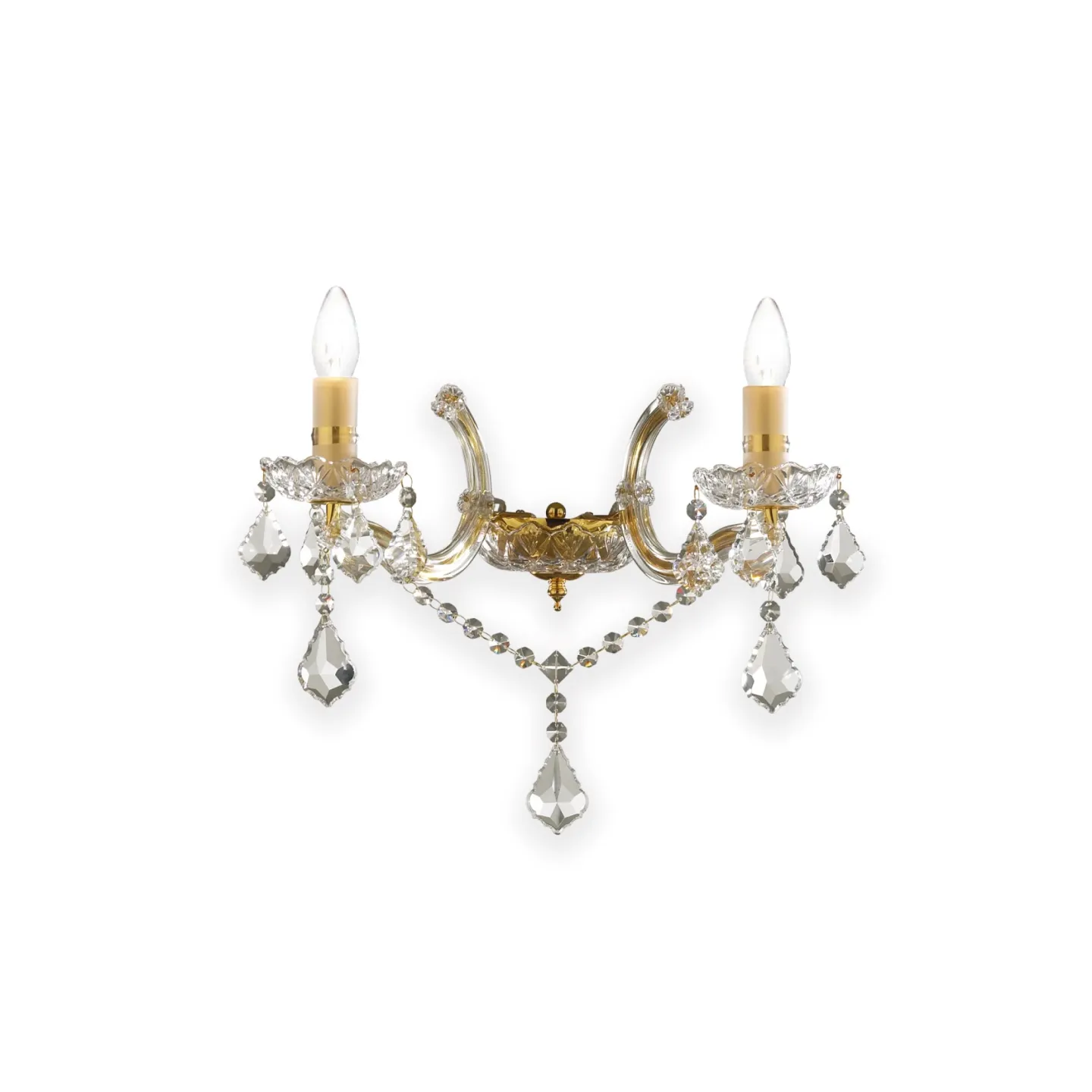 Florian AP2 - Ideal Lux - kinkiet – kolor Złoty (nr kat. 035659)