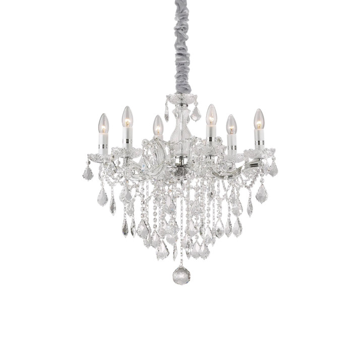 Florian SP6 - Ideal Lux - lampa wisząca – kolor Chrom (nr kat. 035628)