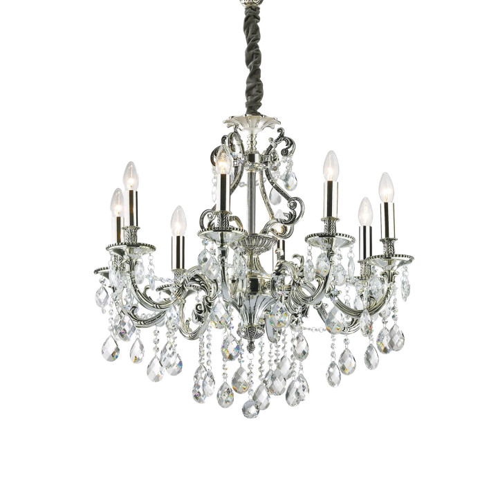 Gioconda SP8 - Ideal Lux - lampa wisząca – kolor Srebrny (nr kat. 044934)