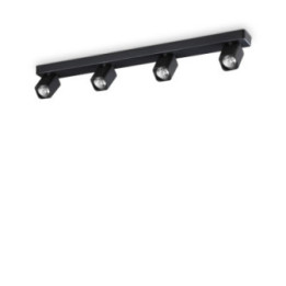 Rudy PL4 Square - Ideal Lux - plafon – kolor Czarny (nr kat. 321523)