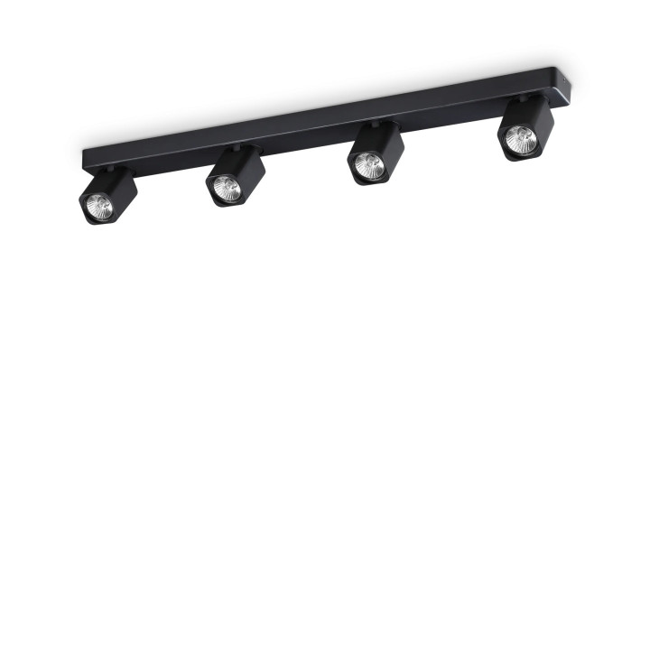 Rudy PL4 Square - Ideal Lux - plafon – kolor Czarny (nr kat. 321523)