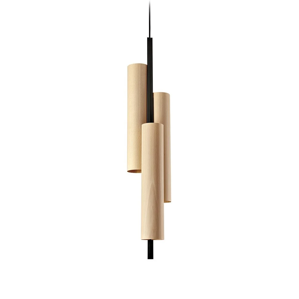 Black Note Triplet - LZF - lampa wisząca – kolor Buk naturalny (nr kat. BKNT TR S BK LED DIMTRIAC 22)