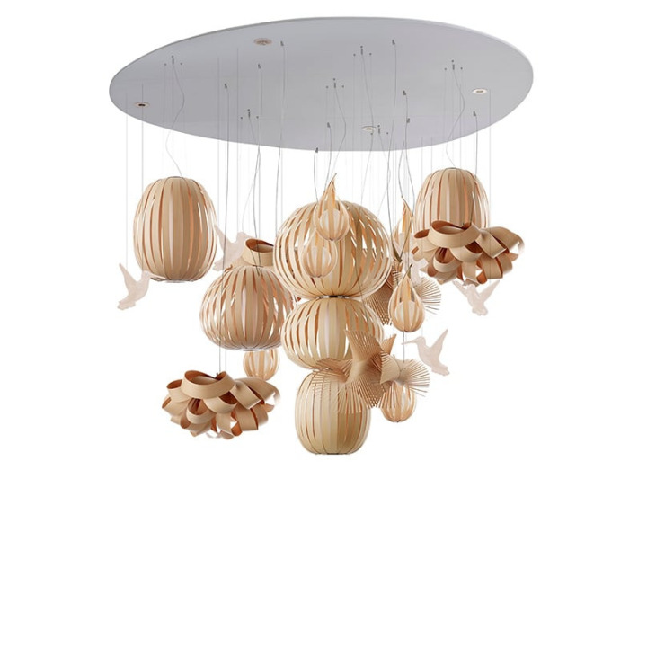 Candelabro - LZF - lampa wisząca – kolor Buk naturalny (nr kat. CLBO 15 TOT3 LED DIM WB 22)