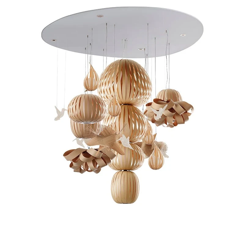Candelabro - LZF - lampa wisząca – kolor Buk naturalny (nr kat. CLBO 15 TOT4 LED DIM WB 22)