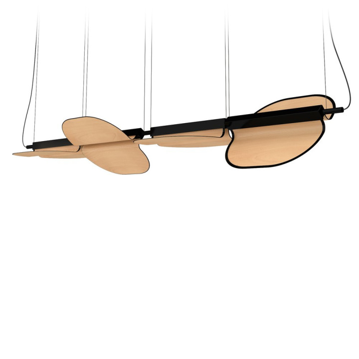 Omma - LZF - lampa wisząca – kolor Buk naturalny (nr kat. OM S2X2 BK LED DIM0-10V 22)